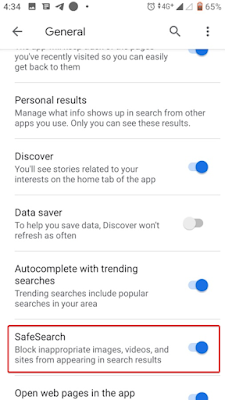 Cara Menonaktifkan Safe Search Google chrome di Android