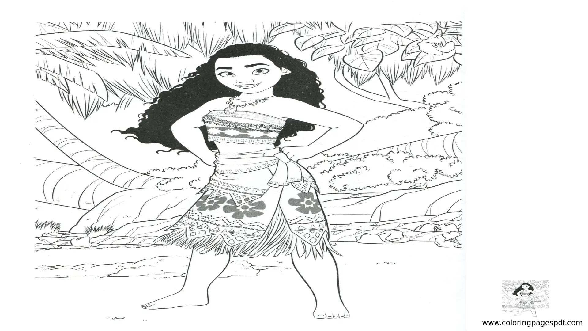 Coloring Pages Of Moana Standing