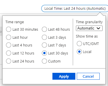 time range in Logic App Metric