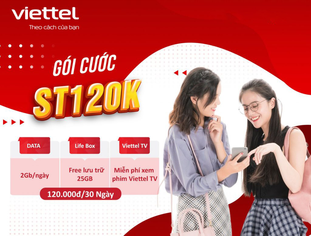 Gói cước 3G - 4G Viettel ST120K giá rẻ