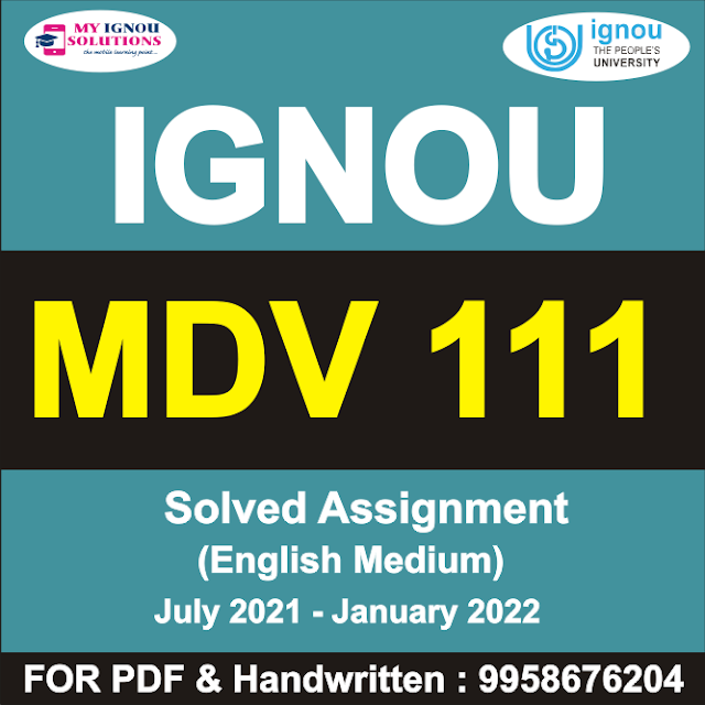MDV 111 Solved Assignment 2021-22