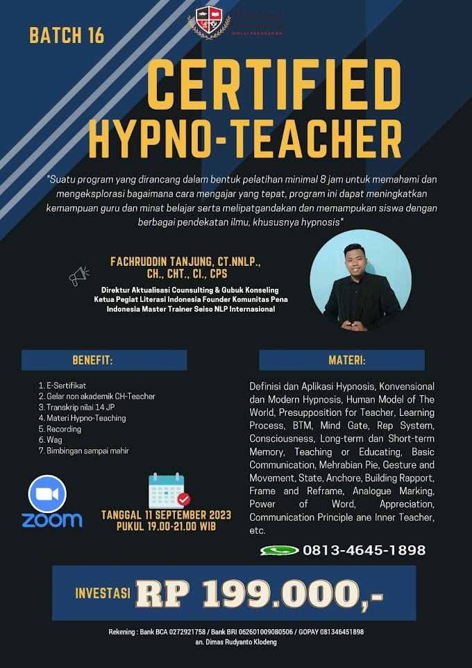 WA.0813-4645-1898 | Certified Hypnosis-Teacher (CH-Teacher) 11 September 2023
