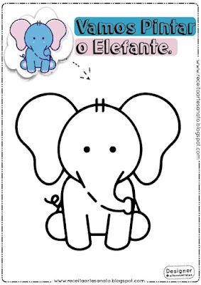 Desenho de elefante para Colorir e Imprimir