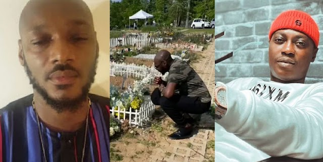 Singer 2Baba Moves to Tears as He visits His Best Friend Sound Sultan’s grave in the US (video)
