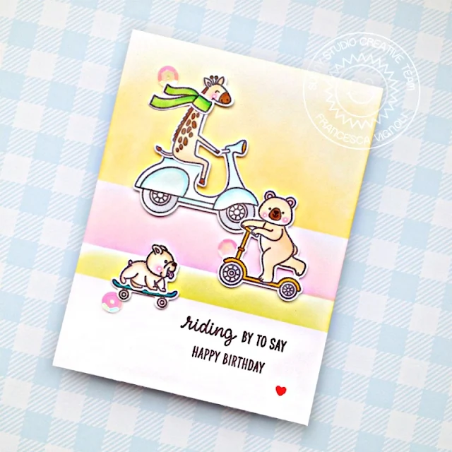 Sunny Studio Stamps: Critters on The Go Card by Franci Vignoli