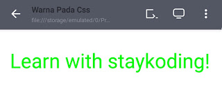 hasilnya text jadi warna hijau