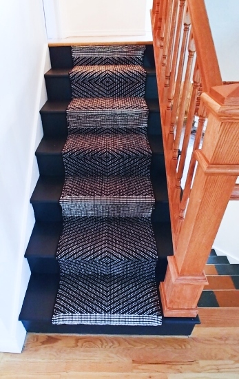 DIY Stair Runner from Throw Rugs