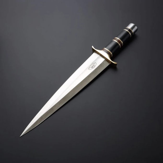 zakiknives | Handmade D2 steel dagger with sheath, Damascus bowie knife: (Product code: D101)