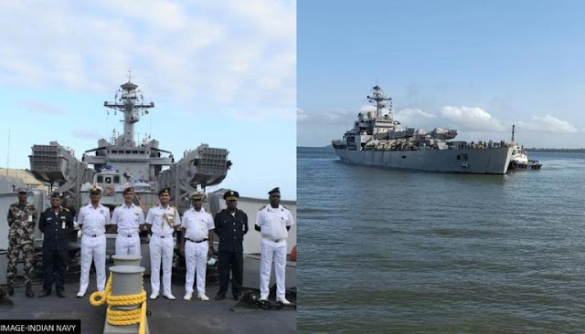 INS Kesari Reaches Mozambique With 500 Tonnes Of Food Aid