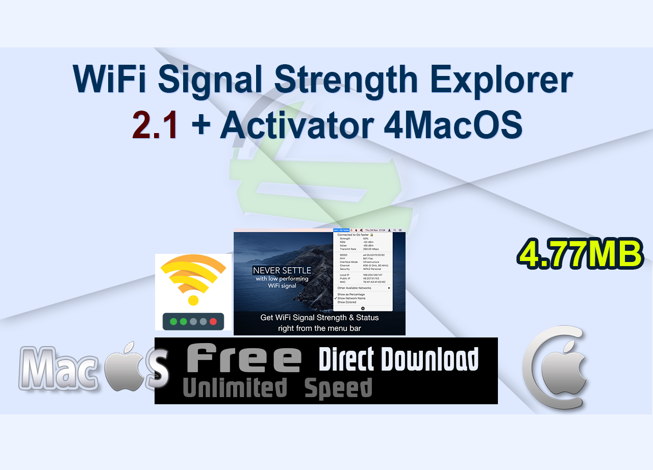 WiFi Signal Strength Explorer 2.1 + Activator 4MacOS