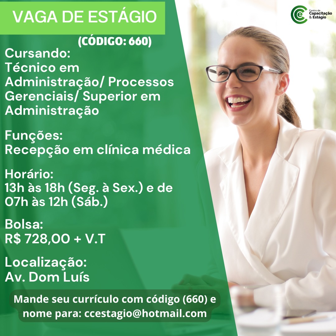 FORTALEZA/CE - ESTÁGIO TÉCNICO(A) EM ADMINISTRAÇÃO / PROCESSOS GERENCIAIS / SUPERIOR EM ADMINISTRAÇÃO