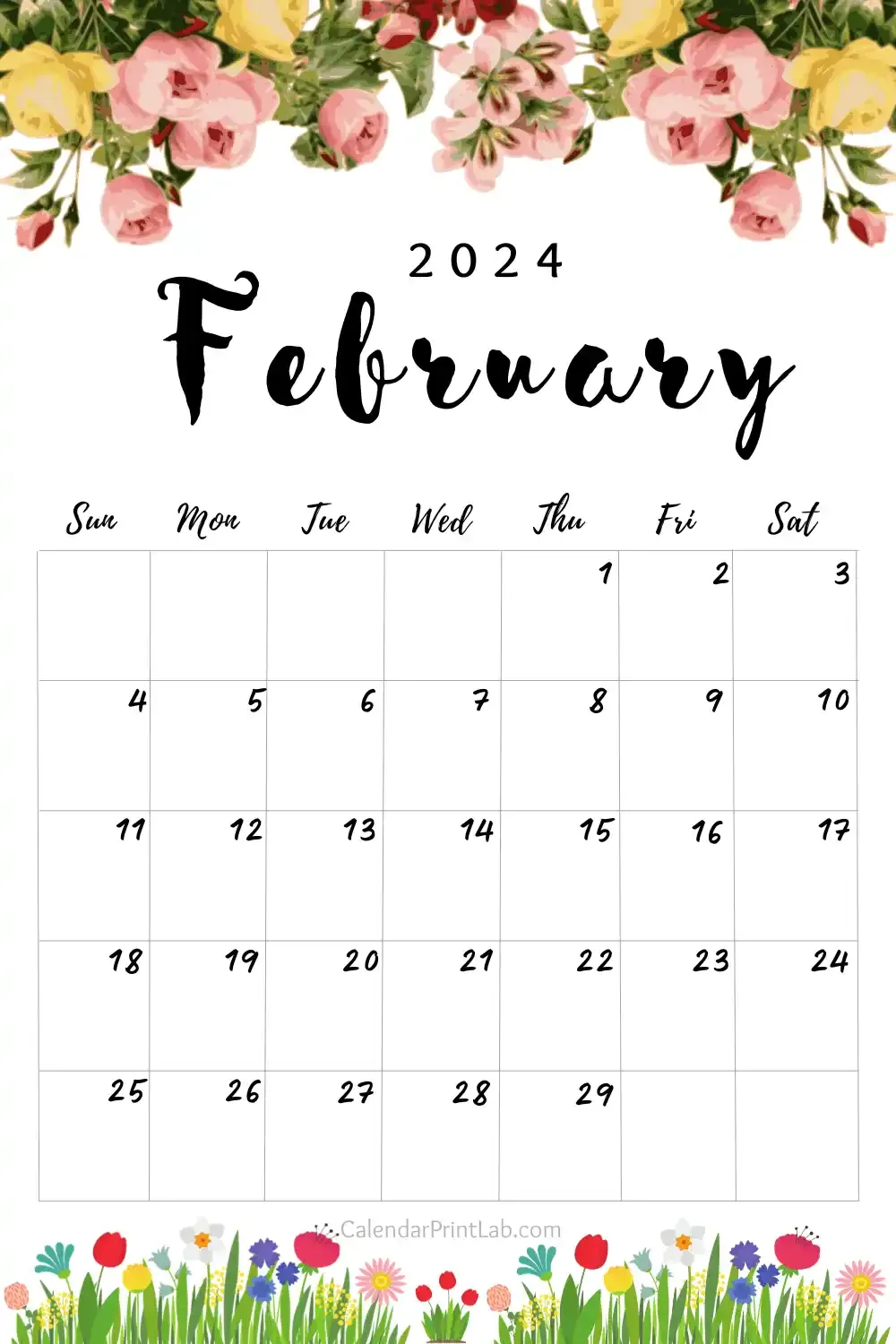 Download February 2024 Floral Calendar
