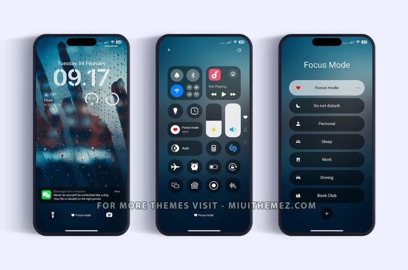 Crying Rain 0.2 HyperOS Theme with iOS 18 Style Control Center