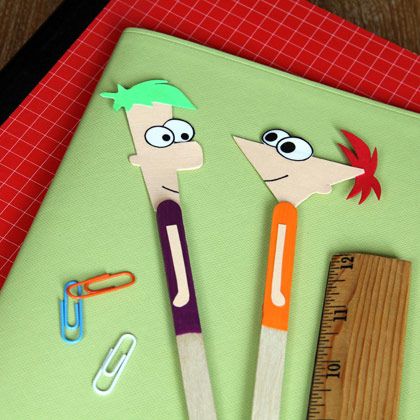 Phineas and Ferb Bookmarks Craft