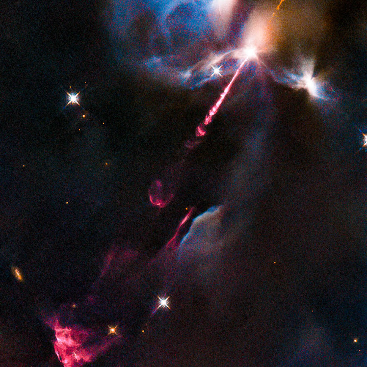 Hubble enquadra ‘birra’ de estrela jovem na Nebulosa de Órion