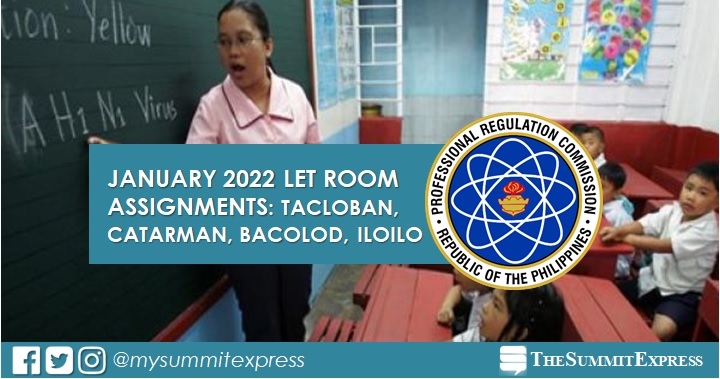 Room Assignments: January 2022 LET in Tacloban, Catarman, Bacolod, Iloilo