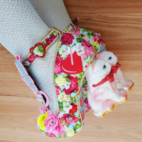 Irregular Choice cat character heel shoes close up