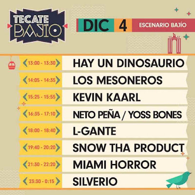 Listos los horarios para las presentaciones en el Tecate Bajío