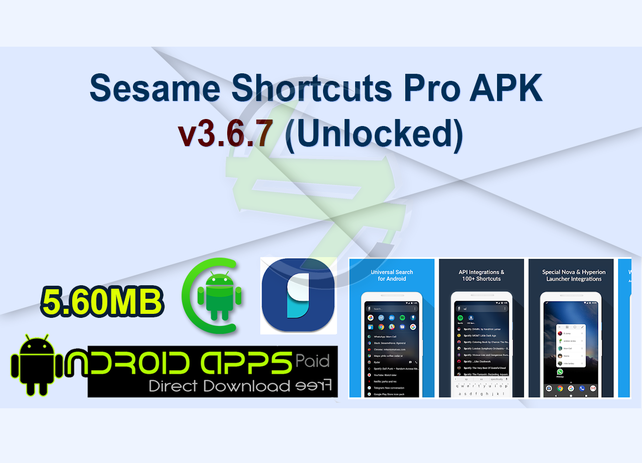 Sesame Shortcuts Pro APK v3.6.7 (Unlocked)