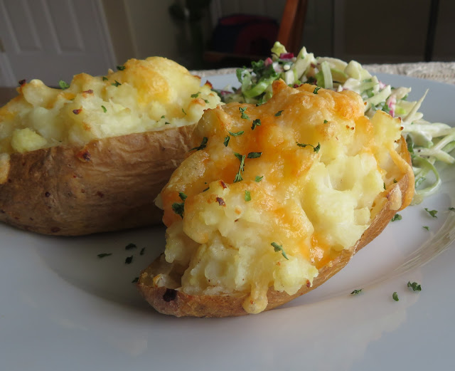 Twice Baked Cauliflower Cheese Potatoes