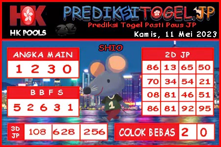 Prediksi Togel Hongkong JP Kamis 11 Mei 2023