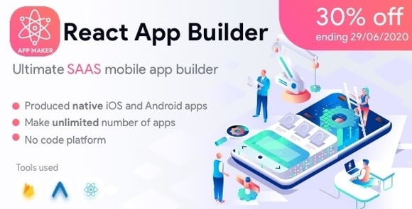 React App Builder v13 – SaaS – Número ilimitado de aplicativos gratuitos