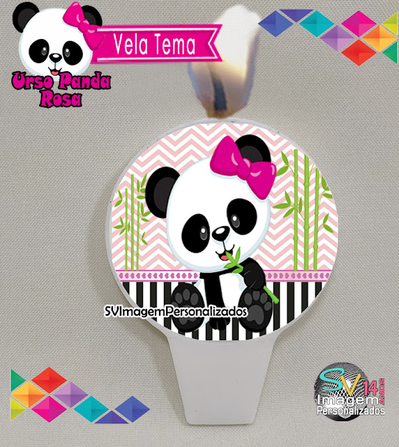 Urso Panda Rosa dicas e ideias para decoração de festa personalizados vela de aniversários tema