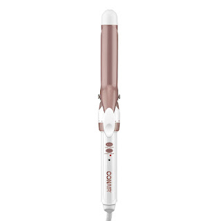 This curling iron features 30 heat settings, instant heat up to 375 degrees, Turbo Heat boost, and a unique cool tip for safe, easy handling. No lubrication required.