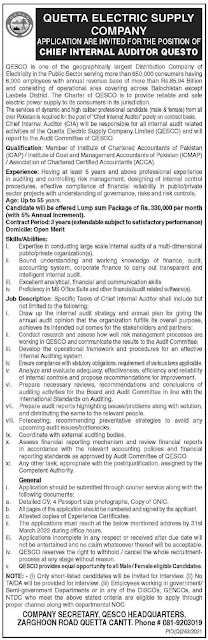 Quetta Electric Supply Company Jobs March 2022