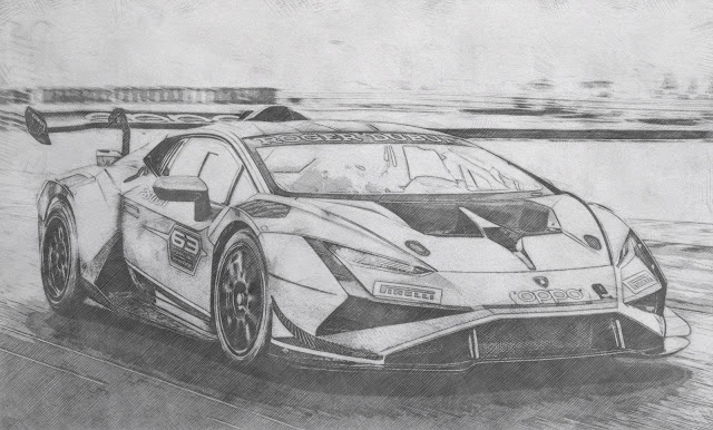 draw car lamborghini Huracan Super Trofeo EVO2