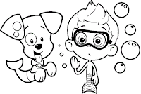 Nonny and Bubble Puppy- Bubble Guppies coloring page