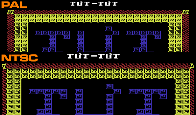 Tut-Tut Vic20 Screen Shots / PAL vs NTSC Geometry