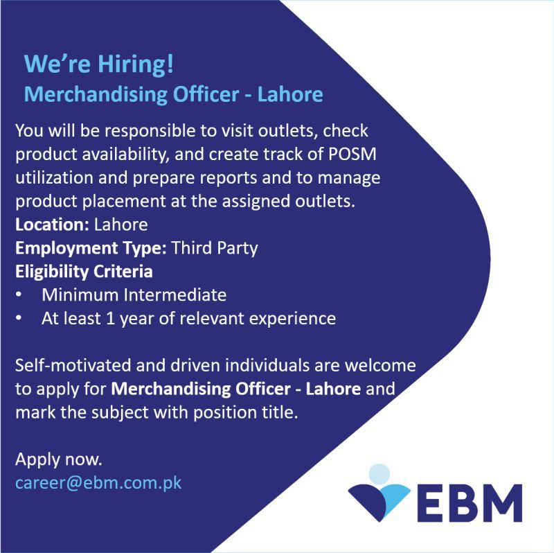 English Biscuits Manufacturers Pvt Ltd EBM Jobs Merchandising Officer