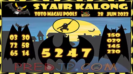 Prediksi Kalong Macau 3D Hari Ini JP 28 Juni 2023