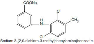 Chemical structure of Meclofenamate Sodium