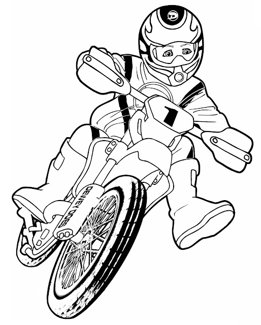 Downloadable Motocross Coloring Pages for Kids