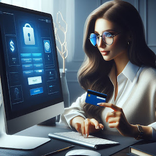 a girl using payment gateway in computer