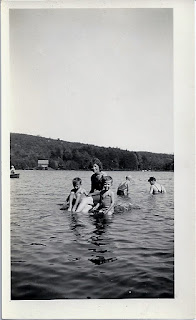 Richard, Mary and Robert Putnam at the camp, 1931