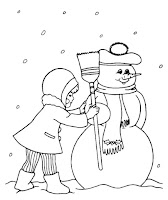 Snowman and a girl