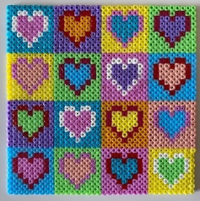 Mini Hama bead pop art style heart picture
