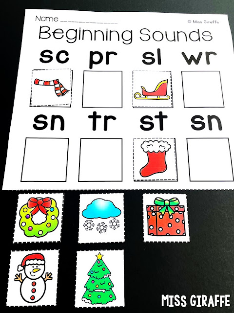 Christmas phonics worksheets