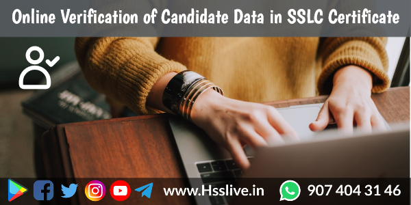 Online Verification of Candidate Data in SSLC Certificate