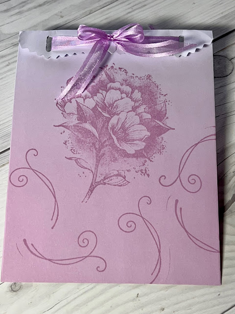 Gift Bag stamped with Stampin' Up! Calming Camilia
