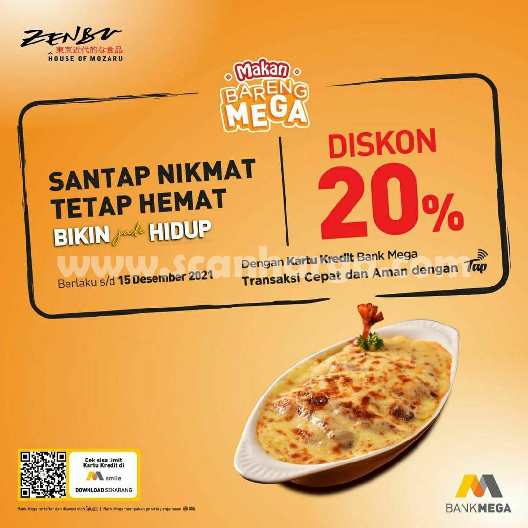 Promo ZENBU HOUSE OF MOZARU – DISKON 20% dengan Kartu Kredit Bank Mega