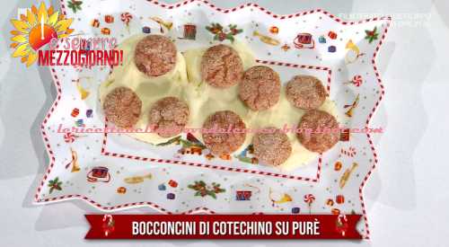 Bocconcini di cotechino su purè ricetta Roberta Lamberti