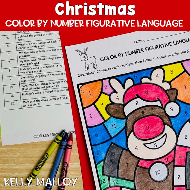 Christmas Figurative Language Color by Number