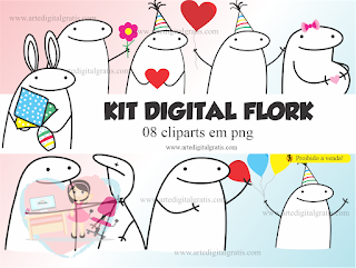 Kit Digital Flork Meme - 80 arquivos
