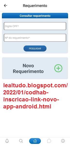 CODHAB NOVO APP CIDADÃO DF ANDROID IPHONE REQUERIMENTO