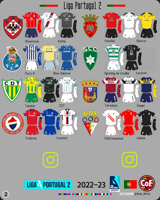 Confira todas as camisas dos clubes do Campeonato Português 2022