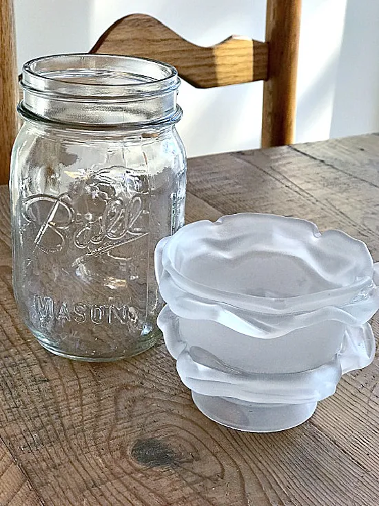 mason jar and floral lid